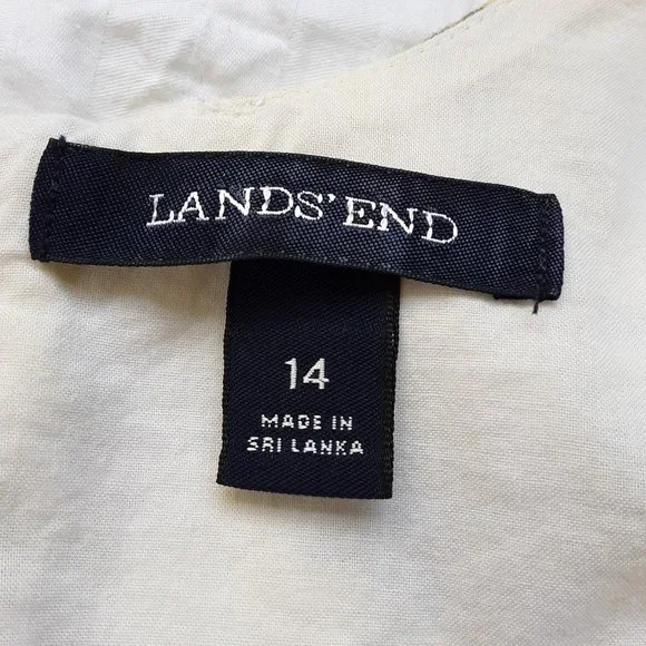 Lands' End Summer Floral Botanical Plus Size Lined Pockets Midi Dress - Picture 6 of 16